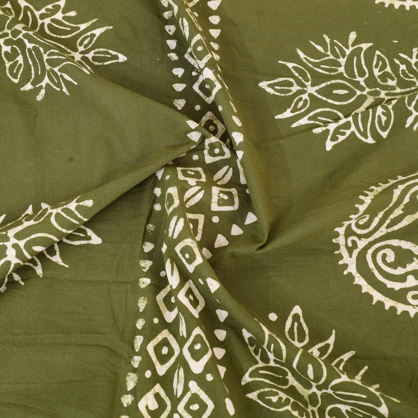Buy Green Cotton Double Hand Batik Print Bed Sheet Set