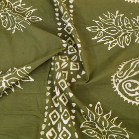 Buy Green Cotton Double Hand Batik Print Bed Sheet Set