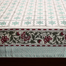 Green - Block Print Cotton Double Sanganeri Bed Sheet 34