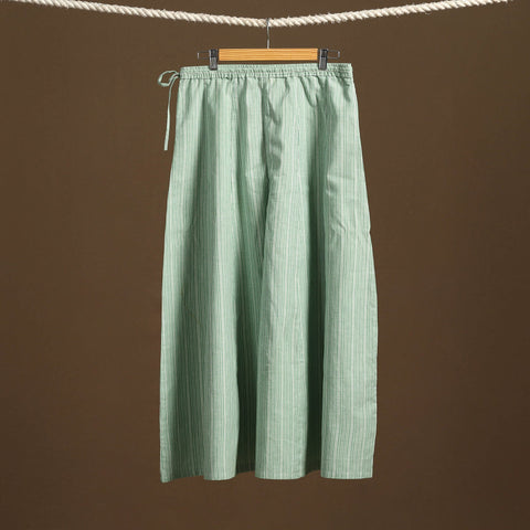 Green - cotton flared jacquard weave palazzo 04