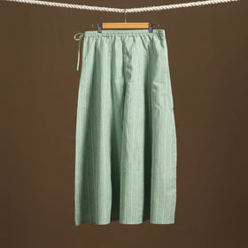 Green - cotton flared jacquard weave palazzo 04