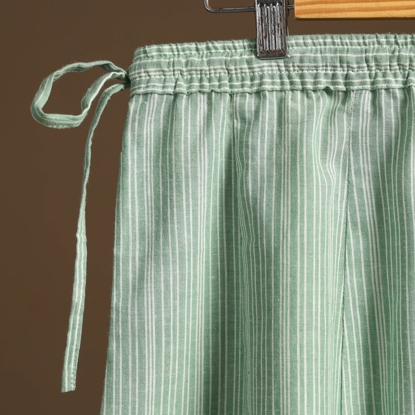 Green - cotton flared jacquard weave palazzo 04