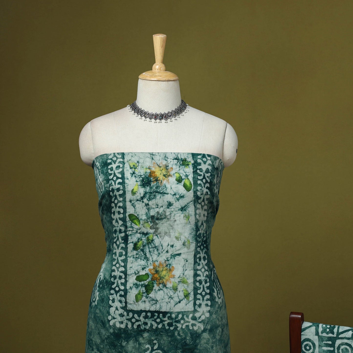 Pink - cotton hand batik 3pc unstitched dress material 02