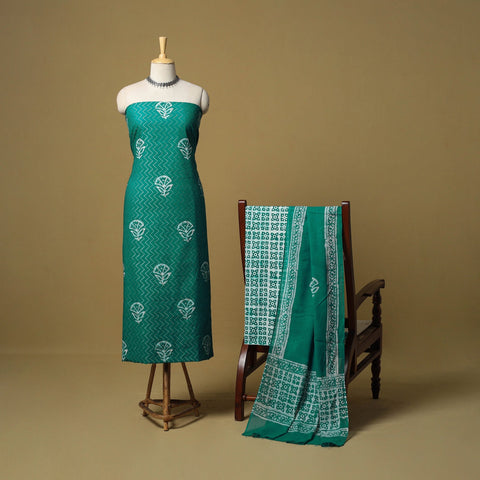 Cotton hand batik 3pc unstitched dress material 10