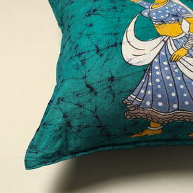 Green - cotton hand batik cushion cover (18 x 18 in) 01
