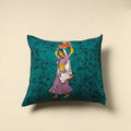 Green - cotton hand batik cushion cover (18 x 18 in) 09