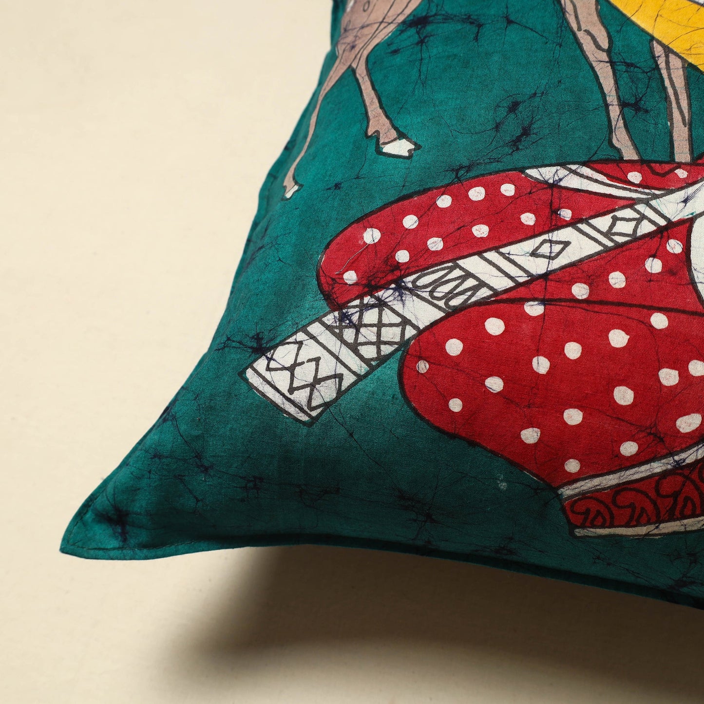 Green - cotton hand batik cushion cover (18 x 18 in) 10