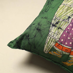 Green - cotton hand batik cushion cover (18 x 18 in) 54