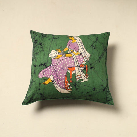 Green - cotton hand batik cushion cover (18 x 18 in) 58