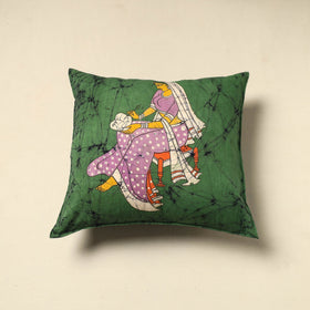 Green - cotton hand batik cushion cover (18 x 18 in) 58