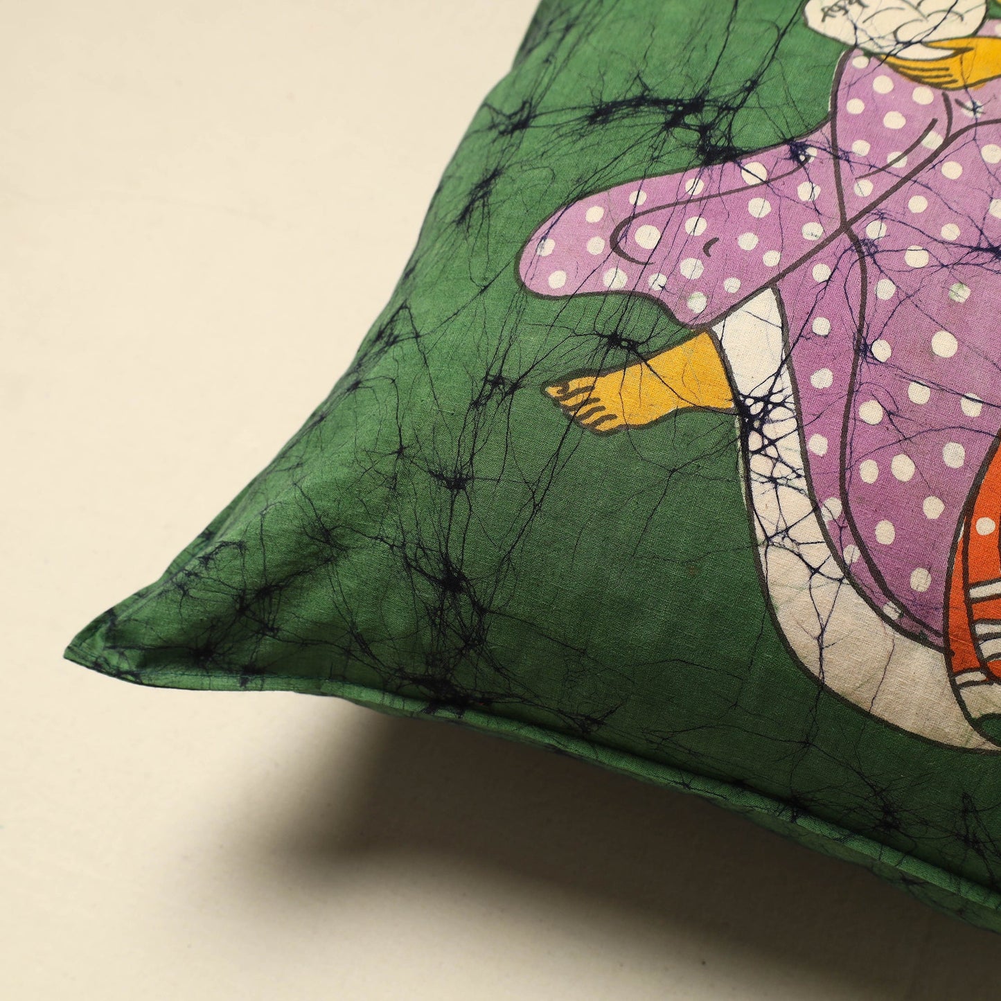 Green - cotton hand batik cushion cover (18 x 18 in) 58