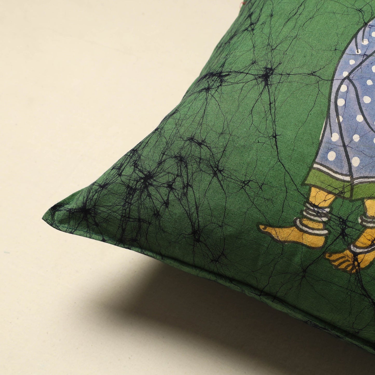 Green - cotton hand batik cushion cover (18 x 18 in) 60