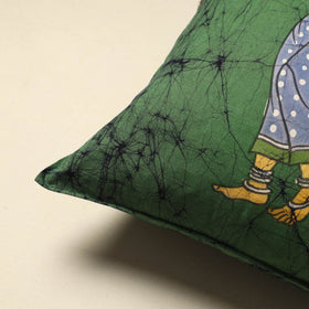 Green - cotton hand batik cushion cover (18 x 18 in) 60