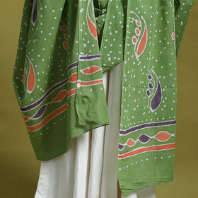  Green Cotton Hand Batik Print Dupatta