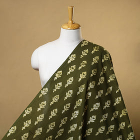 Green Cotton Hand Batik Print Fabric