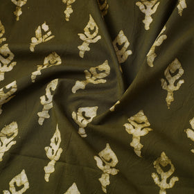 Green Cotton Hand Batik Print Fabric