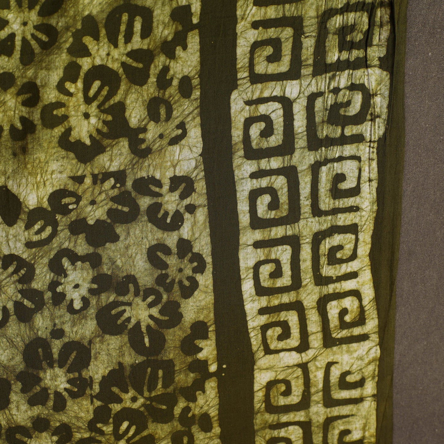 Green Cotton Hand Batik Print Fabric