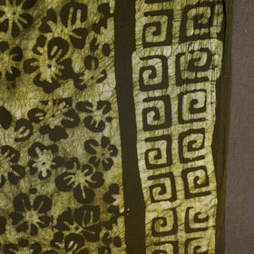 Green Cotton Hand Batik Print Fabric