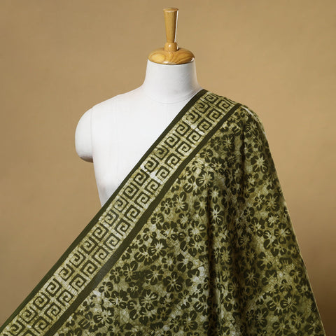 Green Cotton Hand Batik Print Fabric