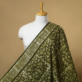 Green Cotton Hand Batik Print Fabric