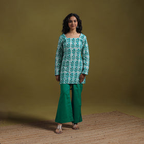Cotton hand batik short kurta for women 02 - handcrafted