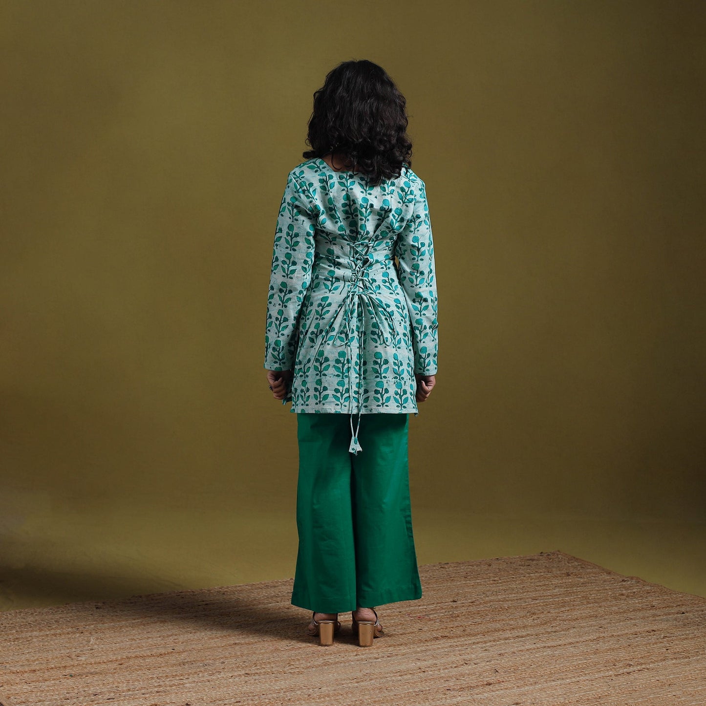 Cotton hand batik short kurta for women 02 - handcrafted