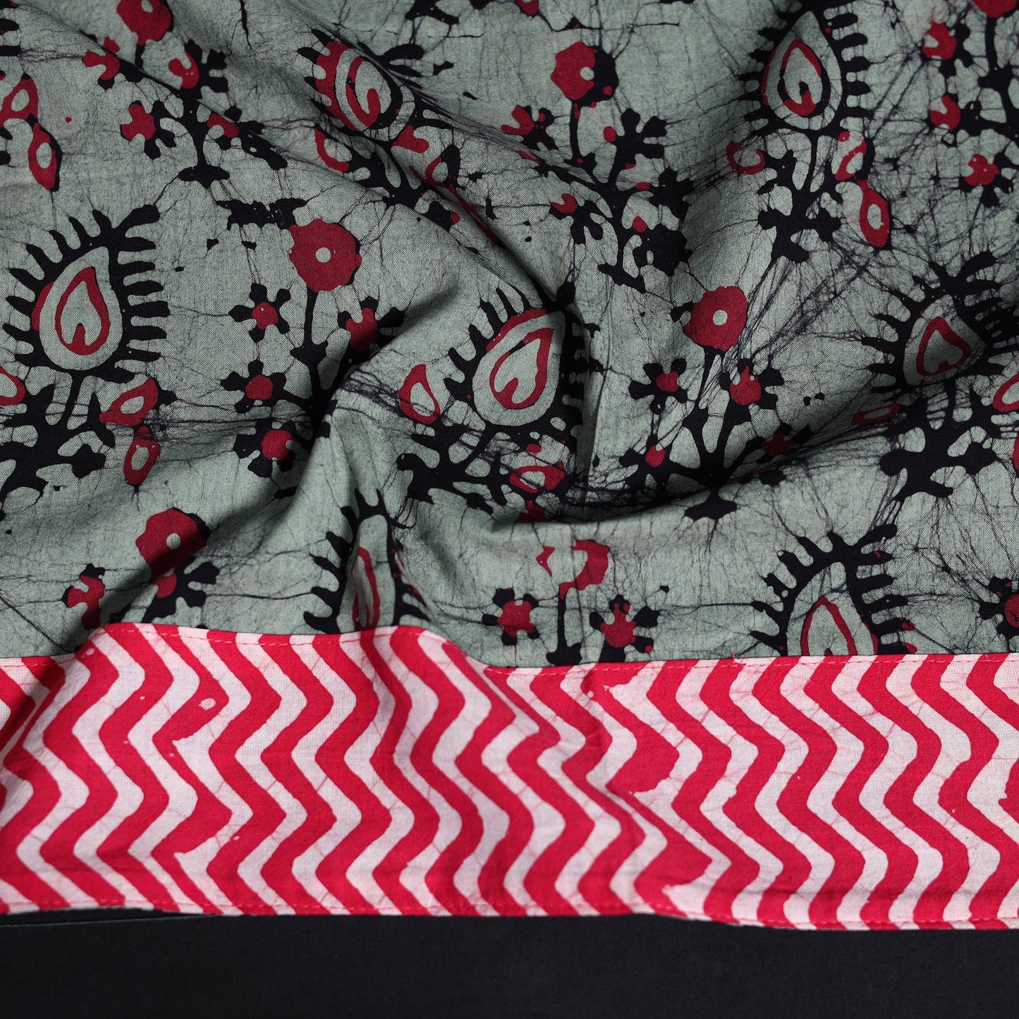 Cotton hand block batik print blouse piece 61 - handcrafted