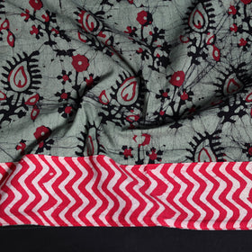 Cotton hand block batik print blouse piece 61 - handcrafted
