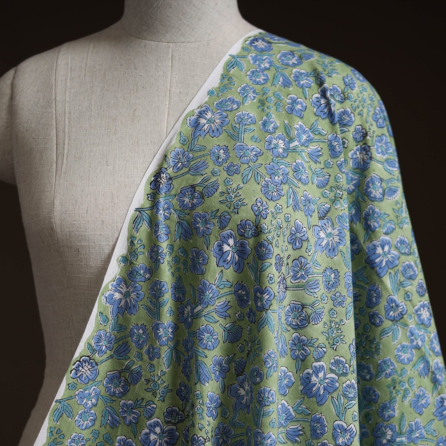 Cotton hand block sanganeri print fabric 04 - handcrafted