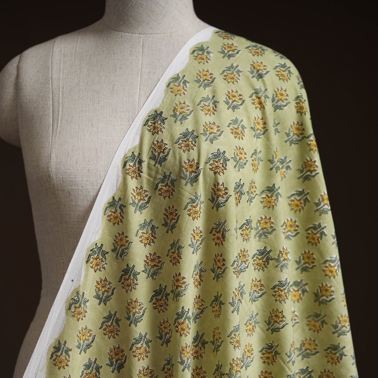 Cotton hand block sanganeri print fabric 11 - handcrafted