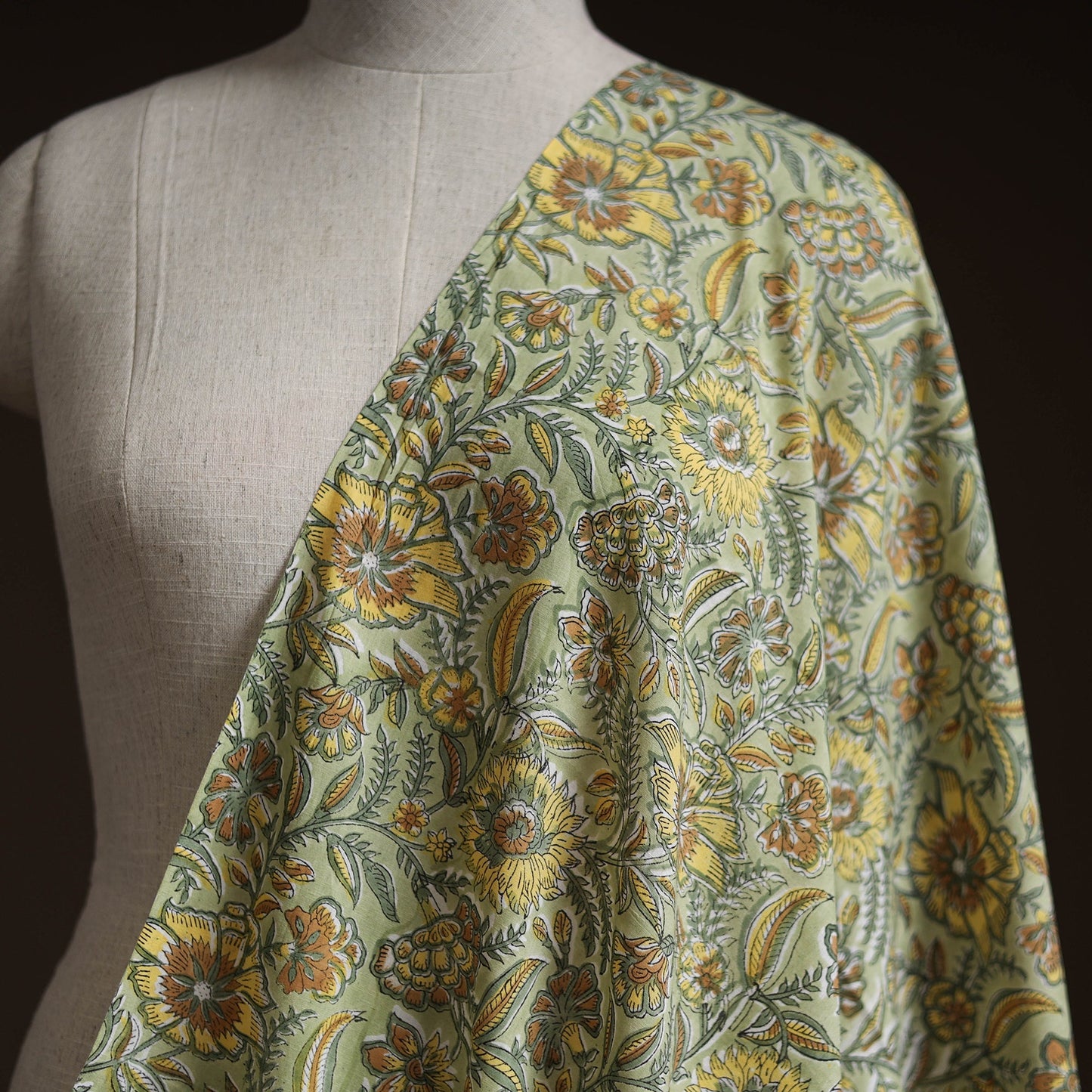 Cotton hand block sanganeri print fabric 12 - handcrafted