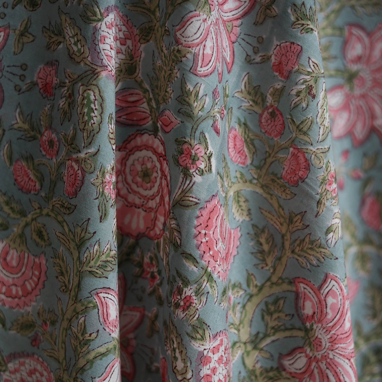 Cotton hand block sanganeri print fabric 13 - handcrafted
