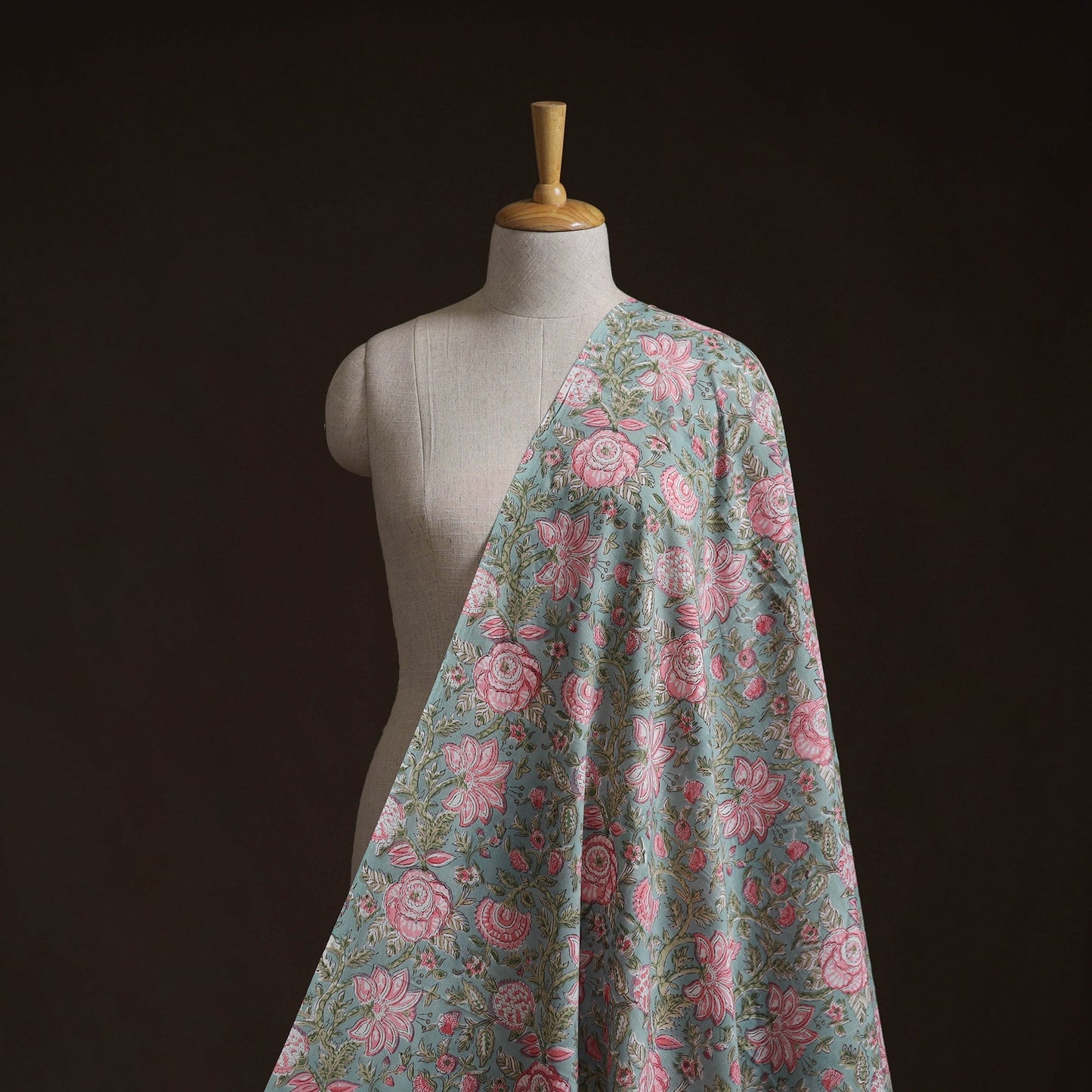 Cotton hand block sanganeri print fabric 13 - handcrafted