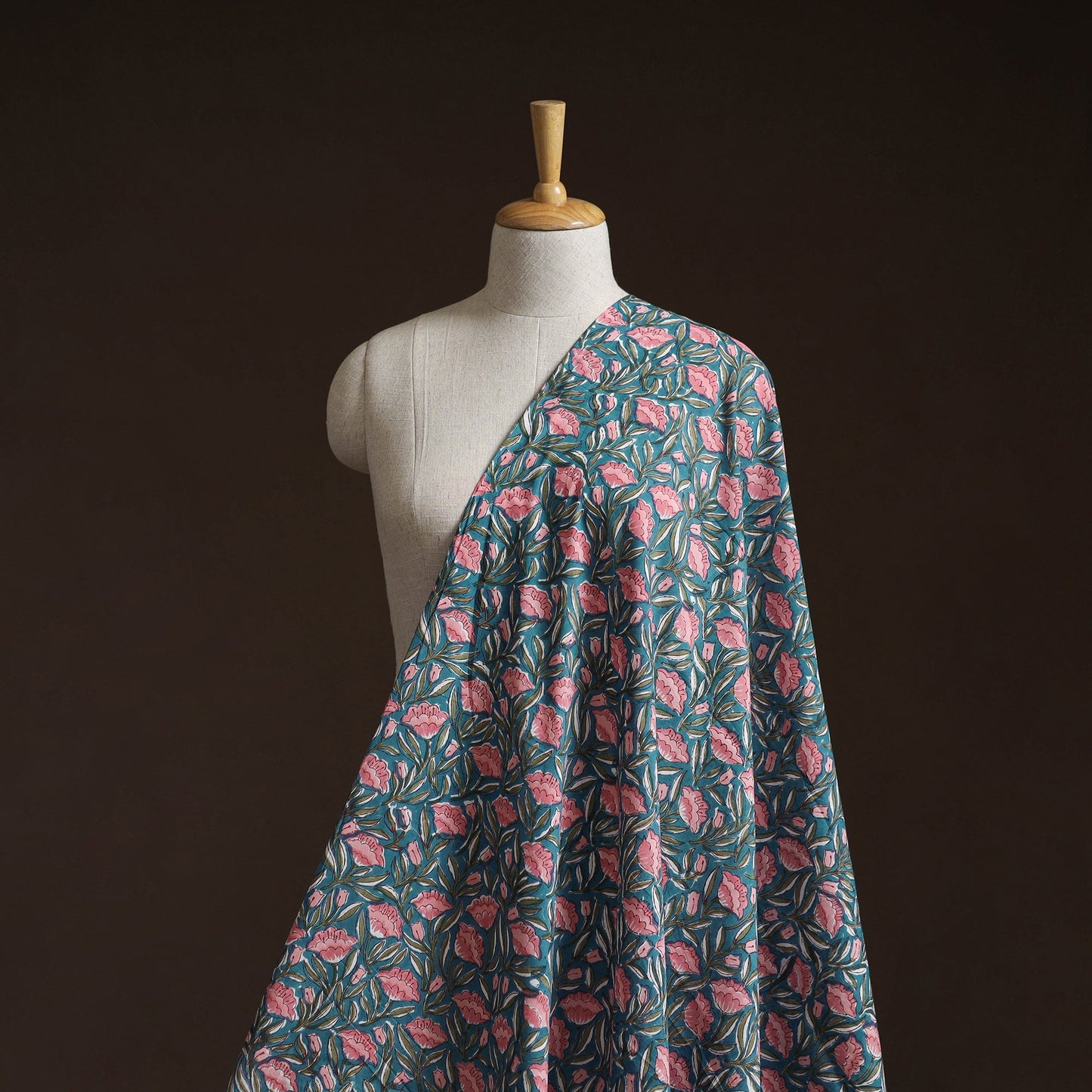 Cotton hand block sanganeri print fabric 20 - handcrafted