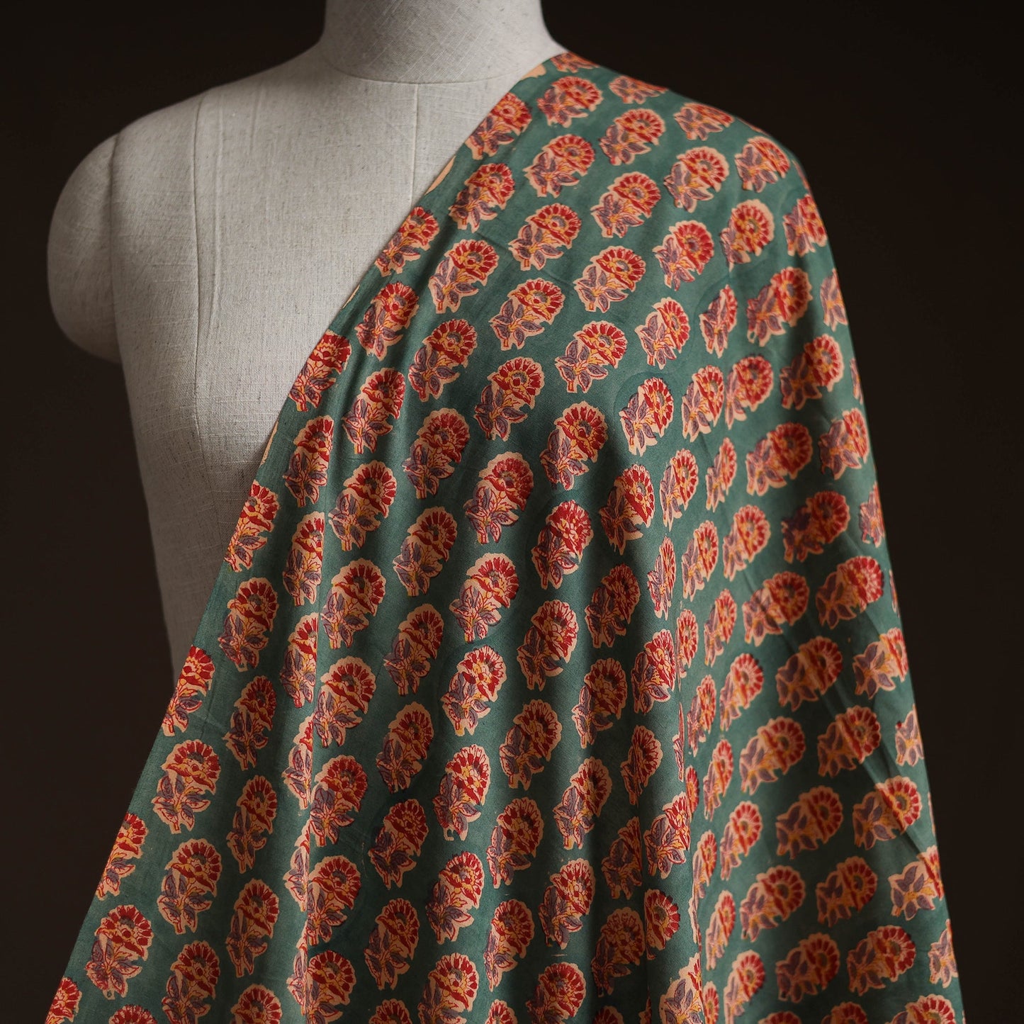 Cotton hand block sanganeri print fabric 26 - handcrafted