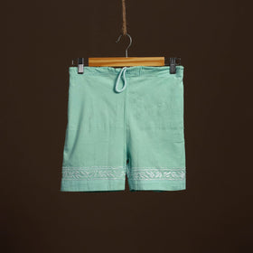 Green - cotton hand embroidery chikankari short 02