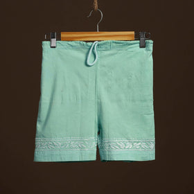 Green - cotton hand embroidery chikankari short 02