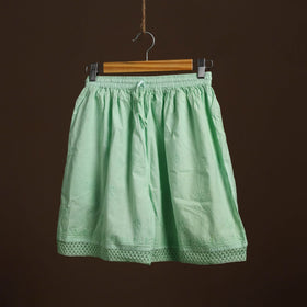 Green - cotton hand embroidery chikankari short 08