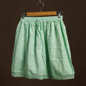 Green - cotton hand embroidery chikankari short 08