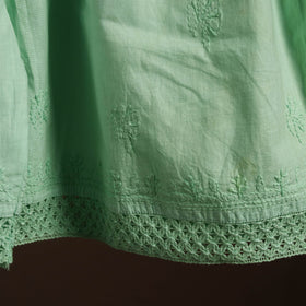 Green - cotton hand embroidery chikankari short 08