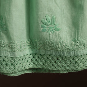Green - cotton hand embroidery chikankari short 09