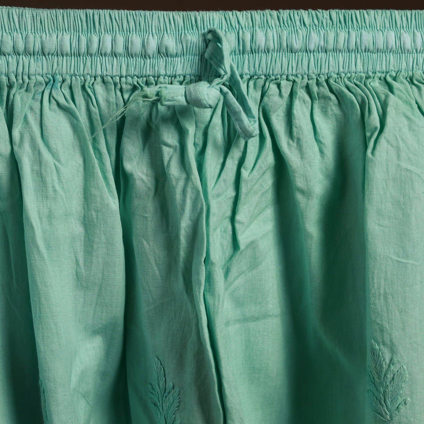 Green - cotton hand embroidery chikankari short 12