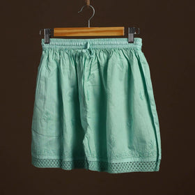 Green - cotton hand embroidery chikankari short 12