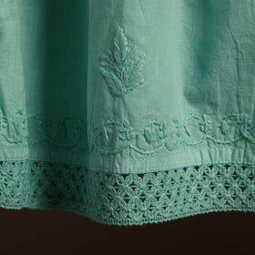 Green - cotton hand embroidery chikankari short 12