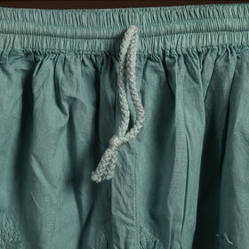 Buy Green Cotton Hand Embroidery Chikankari Short