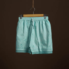 Green - cotton hand embroidery chikankari short 27