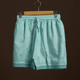 Green - cotton hand embroidery chikankari short 27