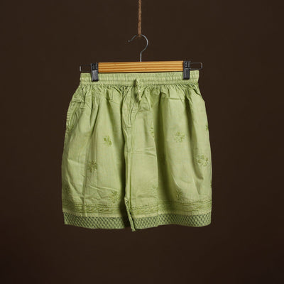 Green - cotton hand embroidery chikankari short 32