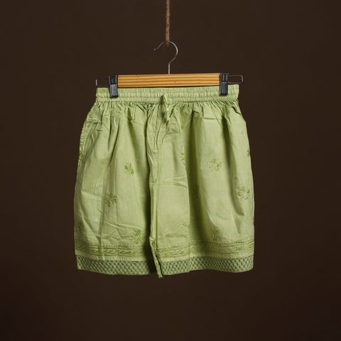 Green - cotton hand embroidery chikankari short 32