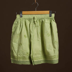 Green - cotton hand embroidery chikankari short 32